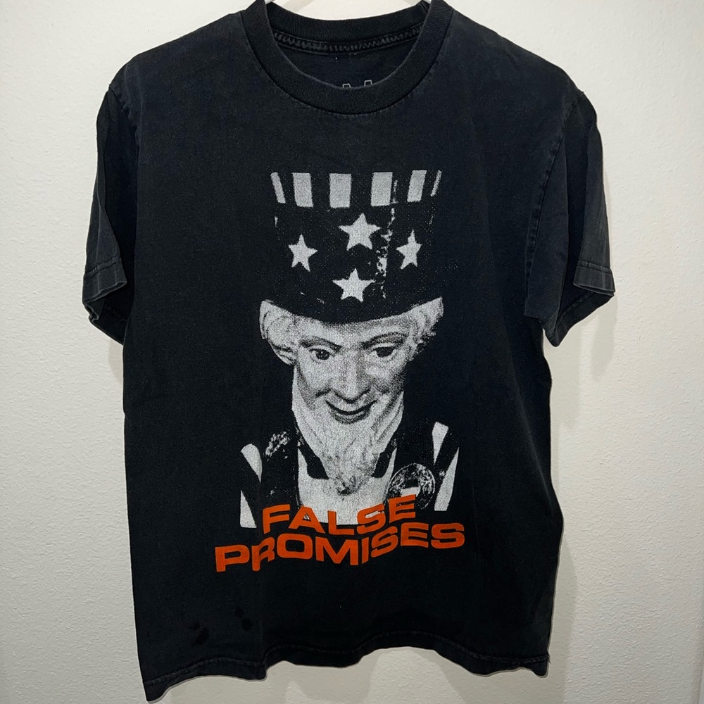 Foul Play Graphic Tee with False Promises Print
